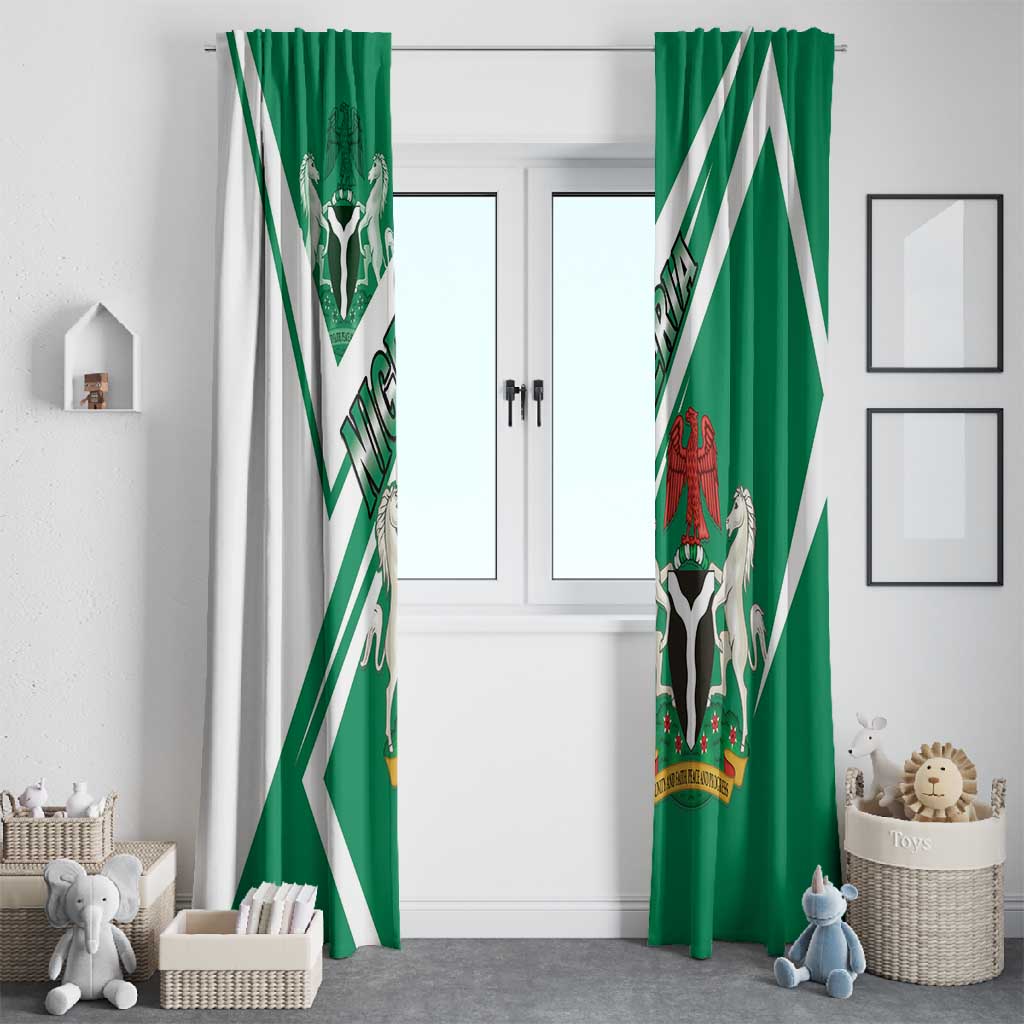 Nigeria Coat Of Arms Sporty Style Window Curtain