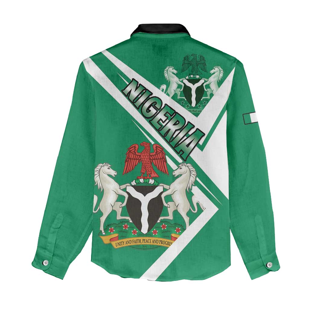 Nigeria Coat Of Arms Sporty Style Women Casual Shirt