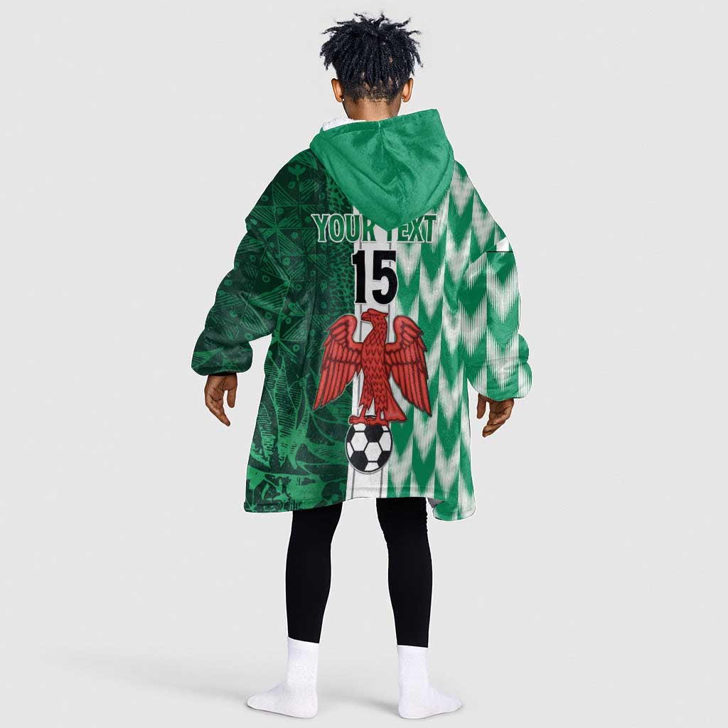 Custom Nigeria Football Kid Wearable Blanket Hoodie Go Champions