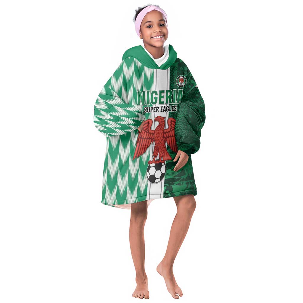 Custom Nigeria Football Kid Wearable Blanket Hoodie Go Champions