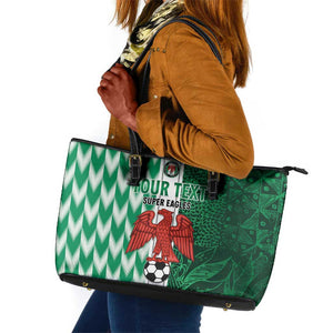 Custom Nigeria Football Leather Tote Bag Go Champions