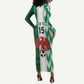 Custom Nigeria Football Long Sleeve Bodycon Dress Go Champions LT15