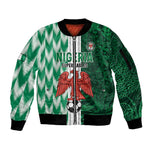 Custom Nigeria Football Sleeve Zip Bomber Jacket Go Champions