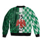 Custom Nigeria Football Sleeve Zip Bomber Jacket Go Champions
