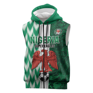 Custom Nigeria Football Sleeveless Zip Hoodie Go Champions - African Pride