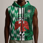 Custom Nigeria Football Sleeveless Zip Hoodie Go Champions - African Pride