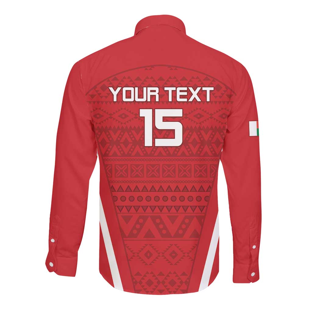 Custom Madagascar Football Long Sleeve Button Shirt Go Champions