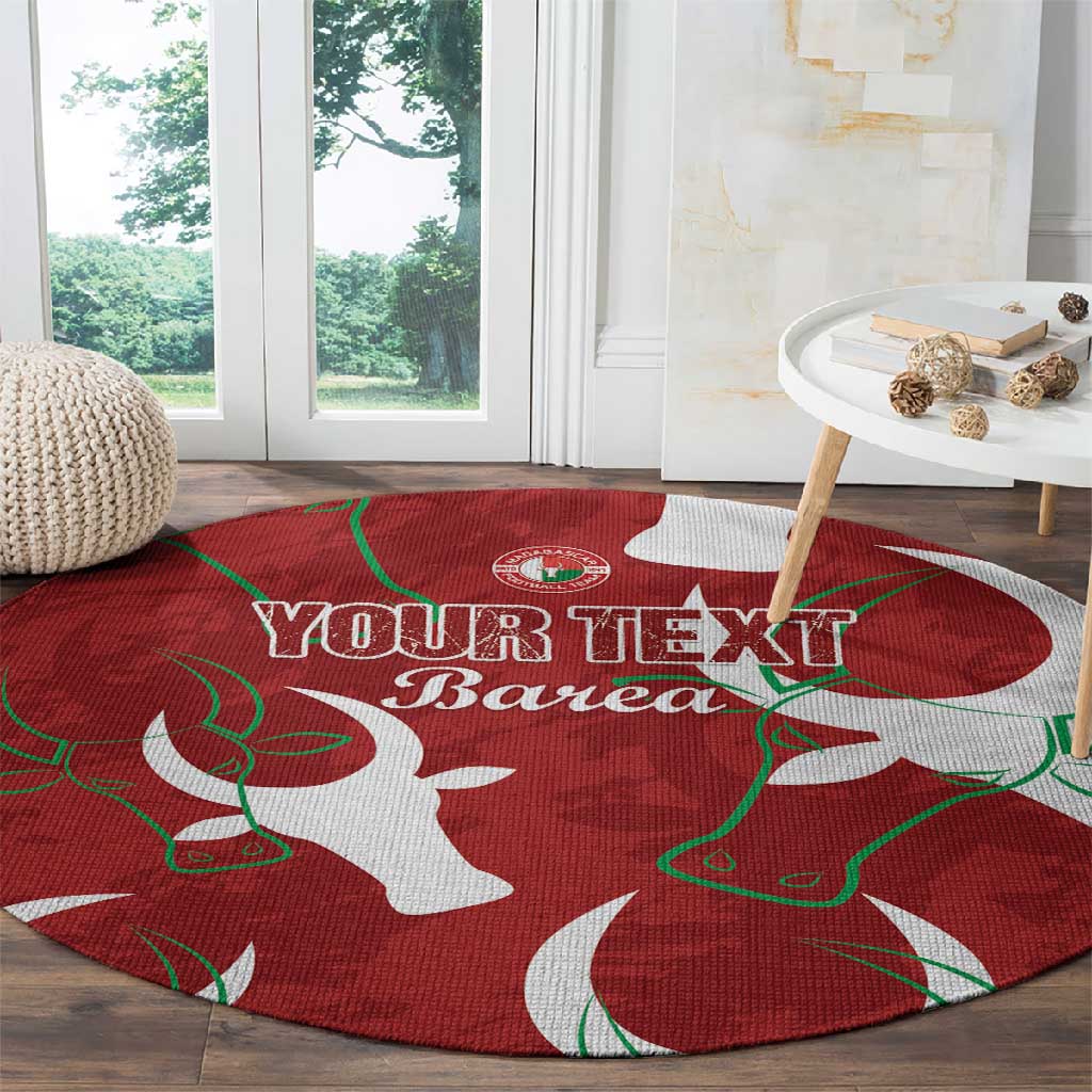 Custom Madagascar Football Round Carpet Allez Barea