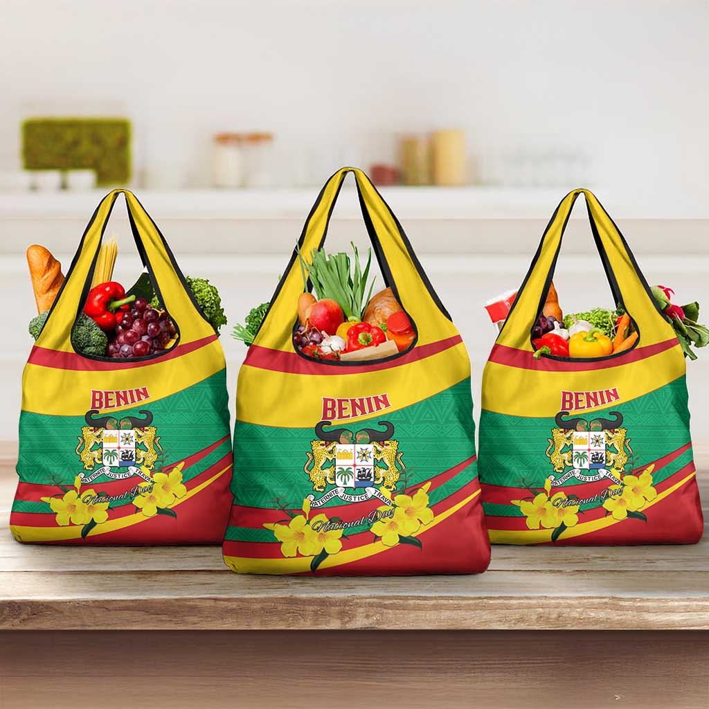 Happy Benin National Day Grocery Bag Fraternite Justice Travail