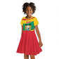 Personalized Happy Benin National Day Kid Short Sleeve Dress Fraternite Justice Travail