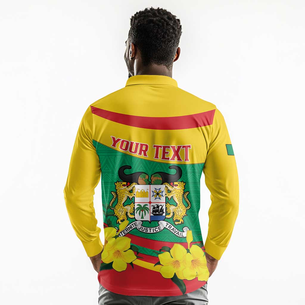 Personalized Happy Benin National Day Long Sleeve Polo Shirt Fraternite Justice Travail