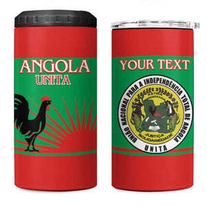 Personalized Angola 4 in 1 Can Cooler Tumbler UNITA  Party Flag Style