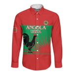 Personalized Angola Long Sleeve Button Shirt UNITA  Party Flag Style