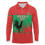 Personalized Angola Long Sleeve Polo Shirt UNITA  Party Flag Style