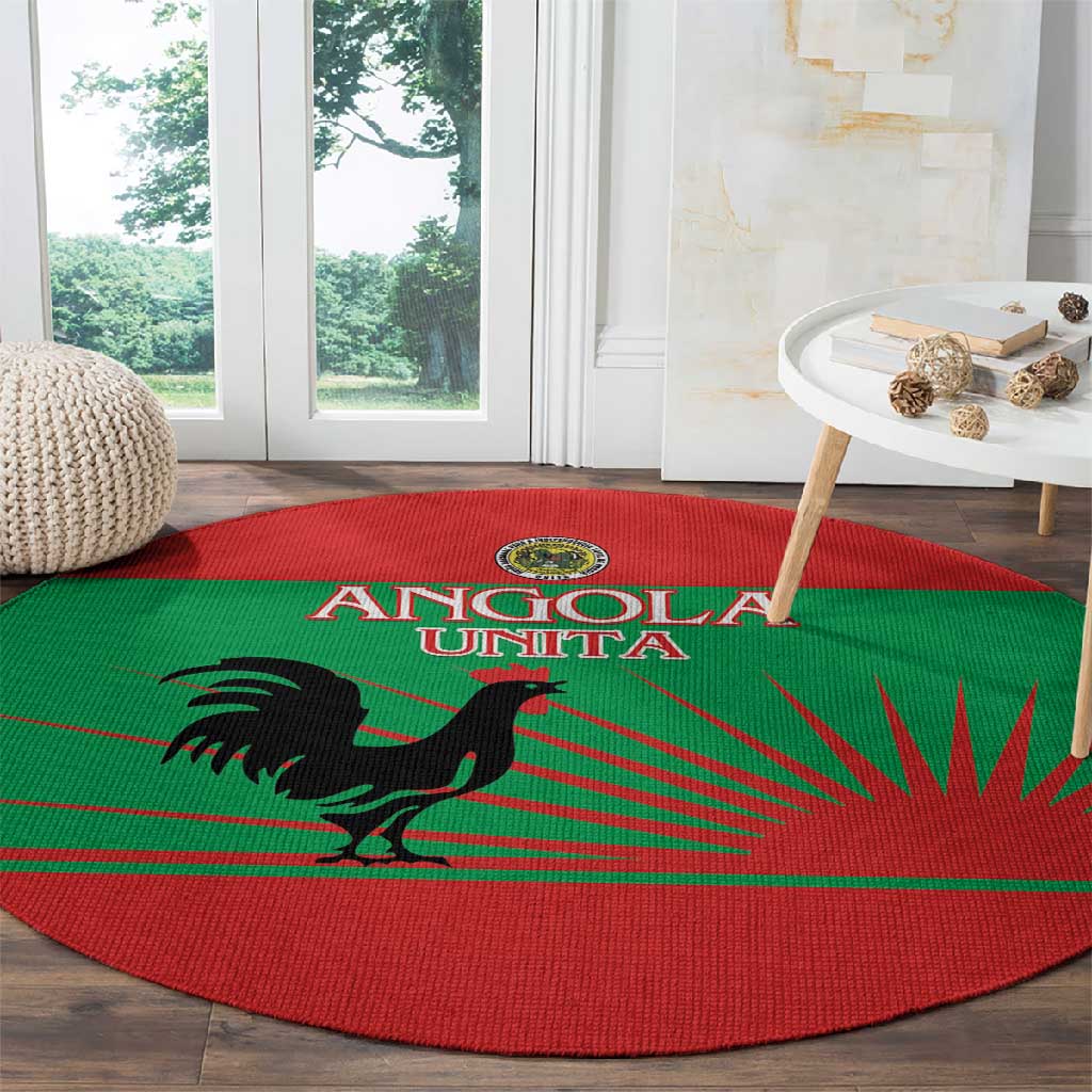 Angola Round Carpet UNITA  Party Flag Style
