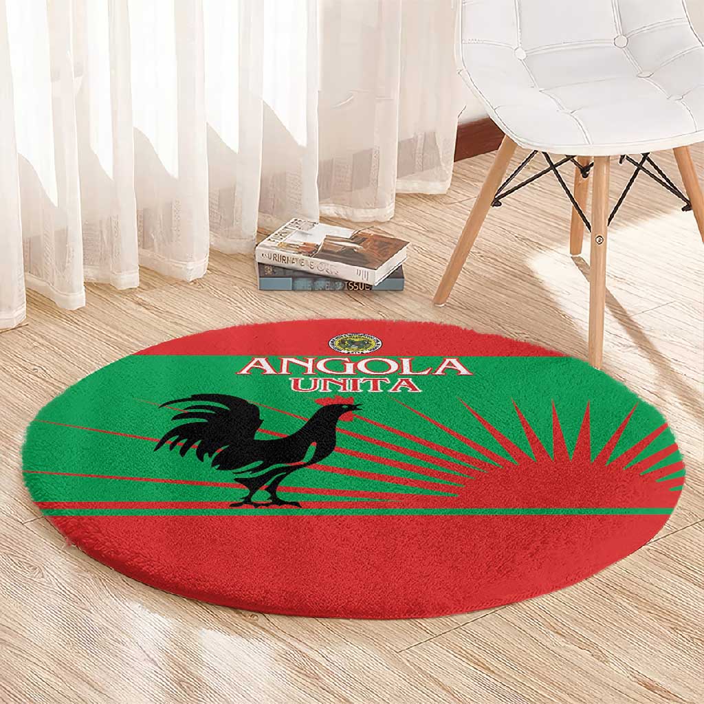 Angola Round Carpet UNITA  Party Flag Style