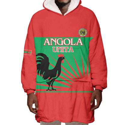 Personalized Angola Wearable Blanket Hoodie UNITA  Party Flag Style