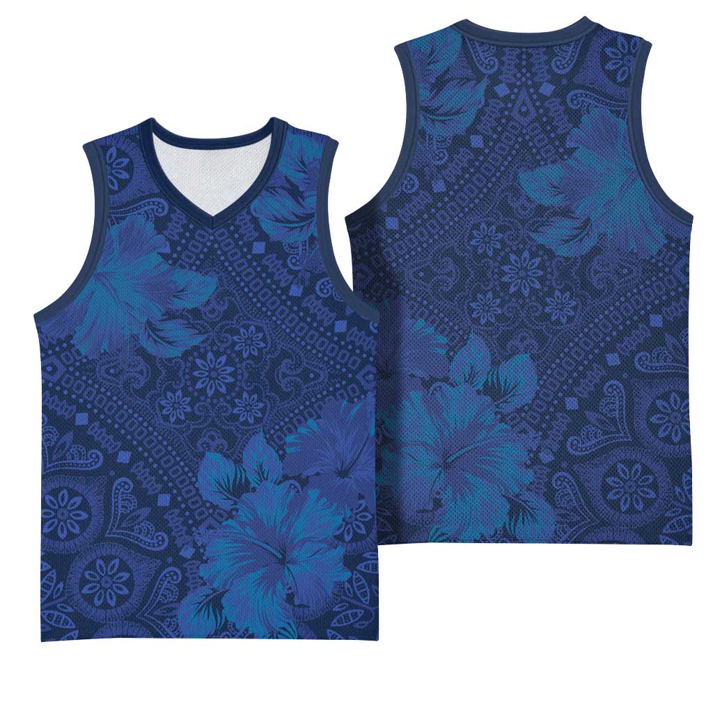 Afro Hibiscus Tropical Basketball Jersey ShweShwe African Pattern LT15