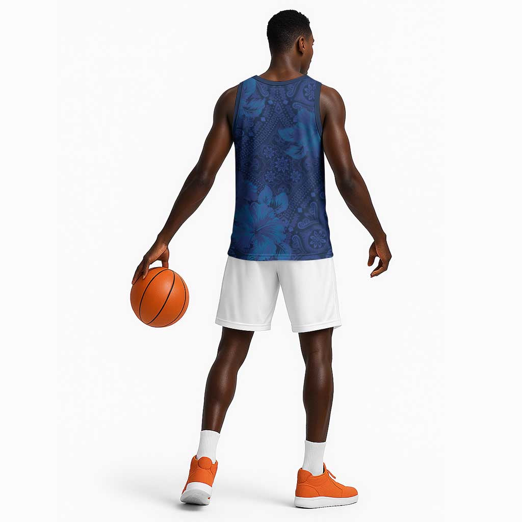 Afro Hibiscus Tropical Basketball Jersey ShweShwe African Pattern LT15