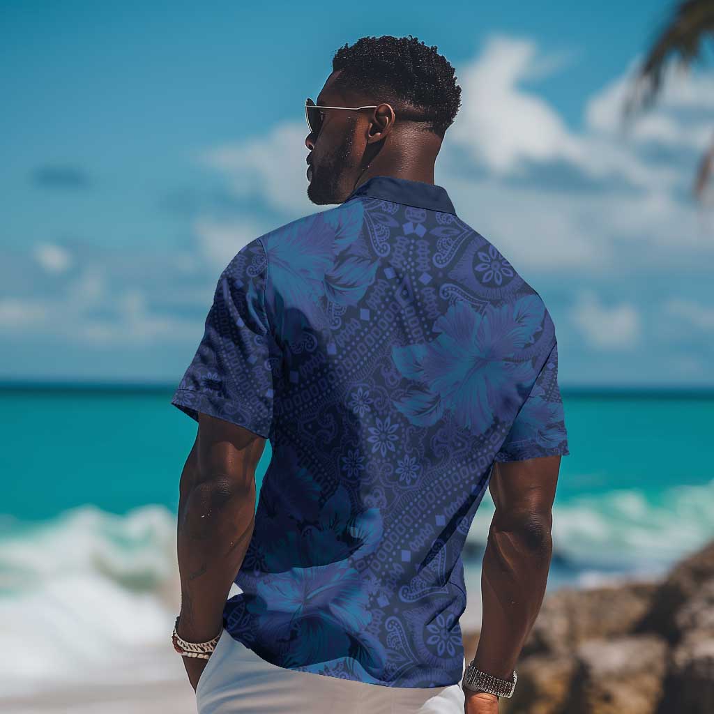 Afro Hibiscus Tropical Hawaiian Shirt ShweShwe African Pattern - African Pride