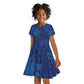 Afro Hibiscus Tropical Kid Short Sleeve Dress ShweShwe African Pattern - African Pride
