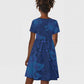 Afro Hibiscus Tropical Kid Short Sleeve Dress ShweShwe African Pattern - African Pride