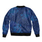 Afro Hibiscus Tropical Sleeve Zip Bomber Jacket ShweShwe African Pattern - African Pride