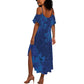 Afro Hibiscus Tropical Summer Maxi Dress ShweShwe African Pattern - African Pride