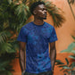 Afro Hibiscus Tropical T shirt ShweShwe African Pattern - African Pride