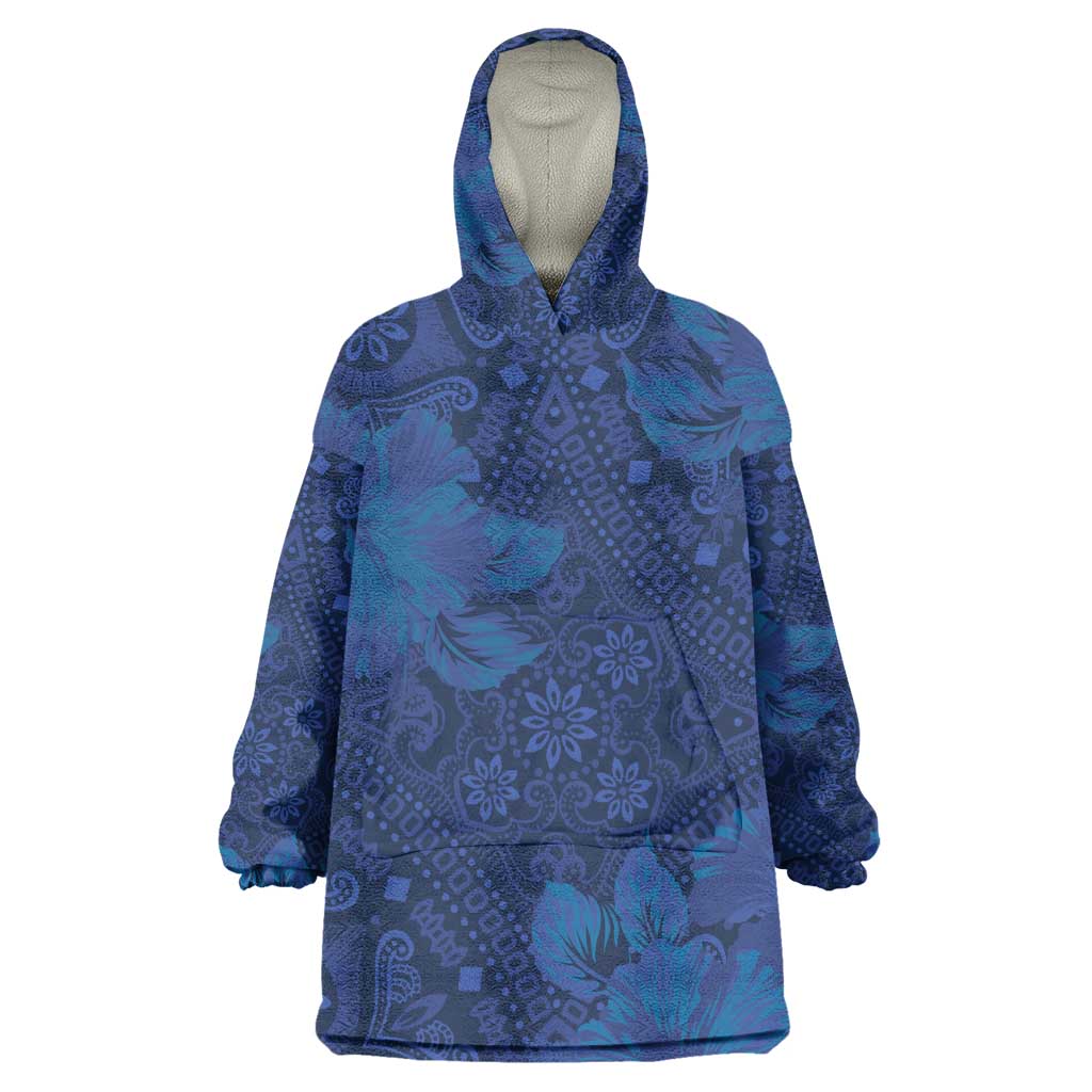 Afro Hibiscus Tropical Wearable Blanket Hoodie ShweShwe African Pattern - African Pride