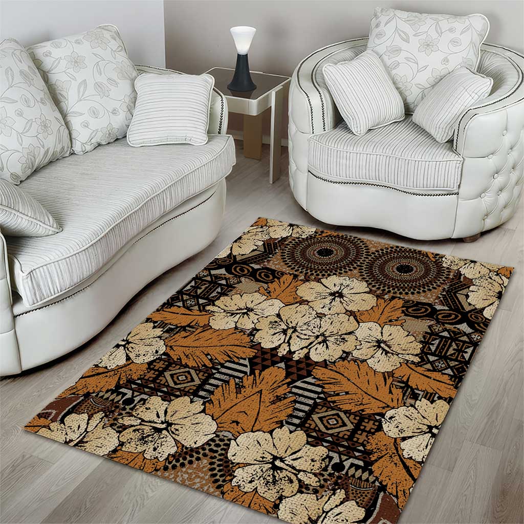 Afro Hibiscus Tropical Area Rug African Pattern - African Pride