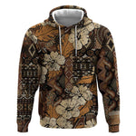 Afro Hibiscus Tropical Hoodie African Pattern - African Pride