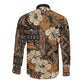 Afro Hibiscus Tropical Long Sleeve Button Shirt African Pattern - African Pride