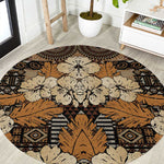 Afro Hibiscus Tropical Round Carpet African Pattern - African Pride