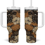 Afro Hibiscus Tropical Tumbler With Handle African Pattern - African Pride