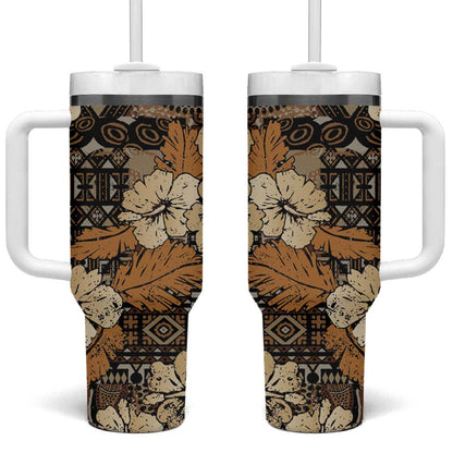 Afro Hibiscus Tropical Tumbler With Handle African Pattern - African Pride