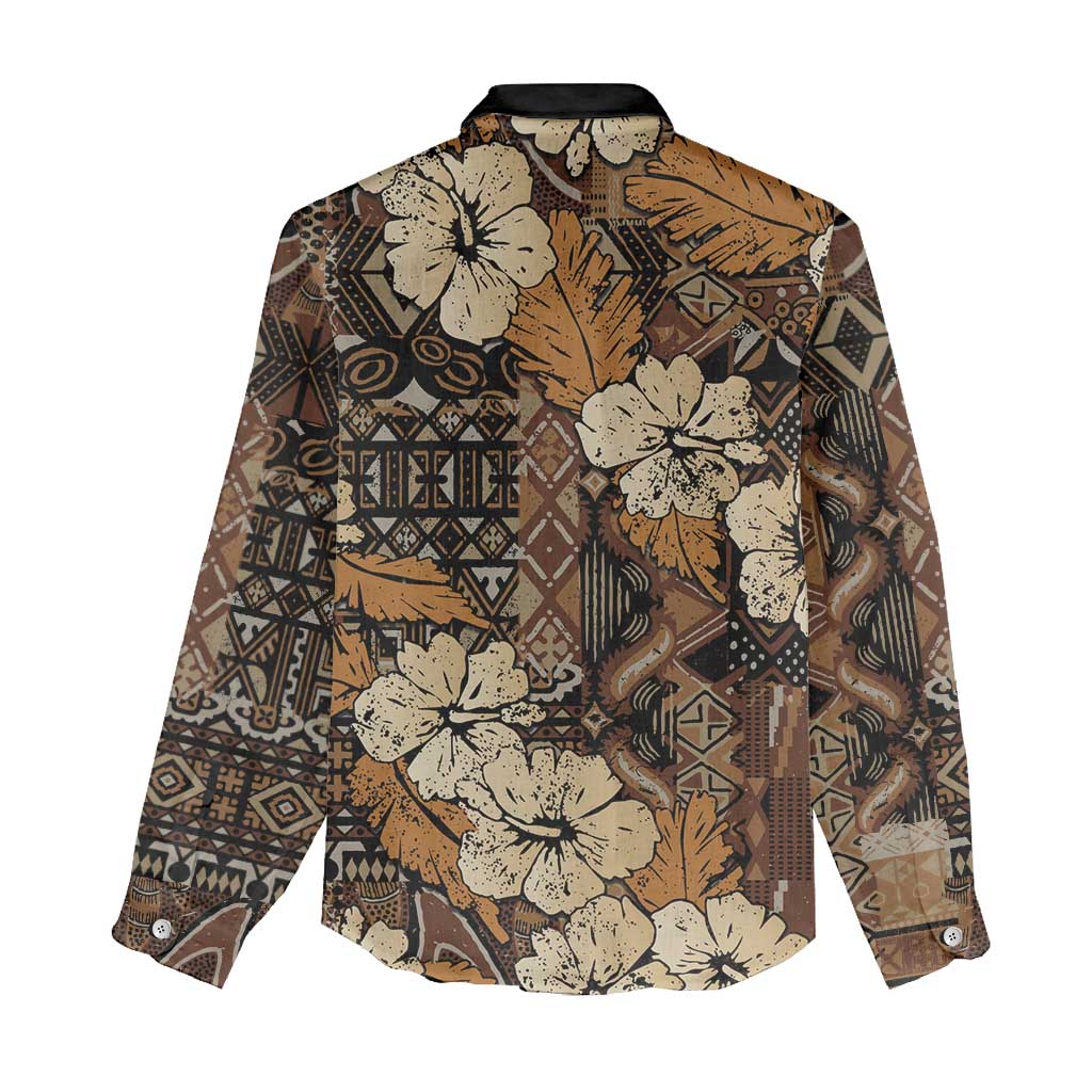 Afro Hibiscus Tropical Women Casual Shirt African Pattern - African Pride