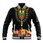 Personalized Afro Hibiscus Tropical Baseball Jacket Dashiki African Pattern - African Pride