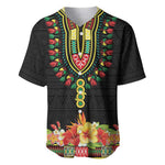 Personalized Afro Hibiscus Tropical Baseball Jersey Dashiki African Pattern - African Pride