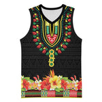 Personalized Afro Hibiscus Tropical Basketball Jersey Dashiki African Pattern LT15