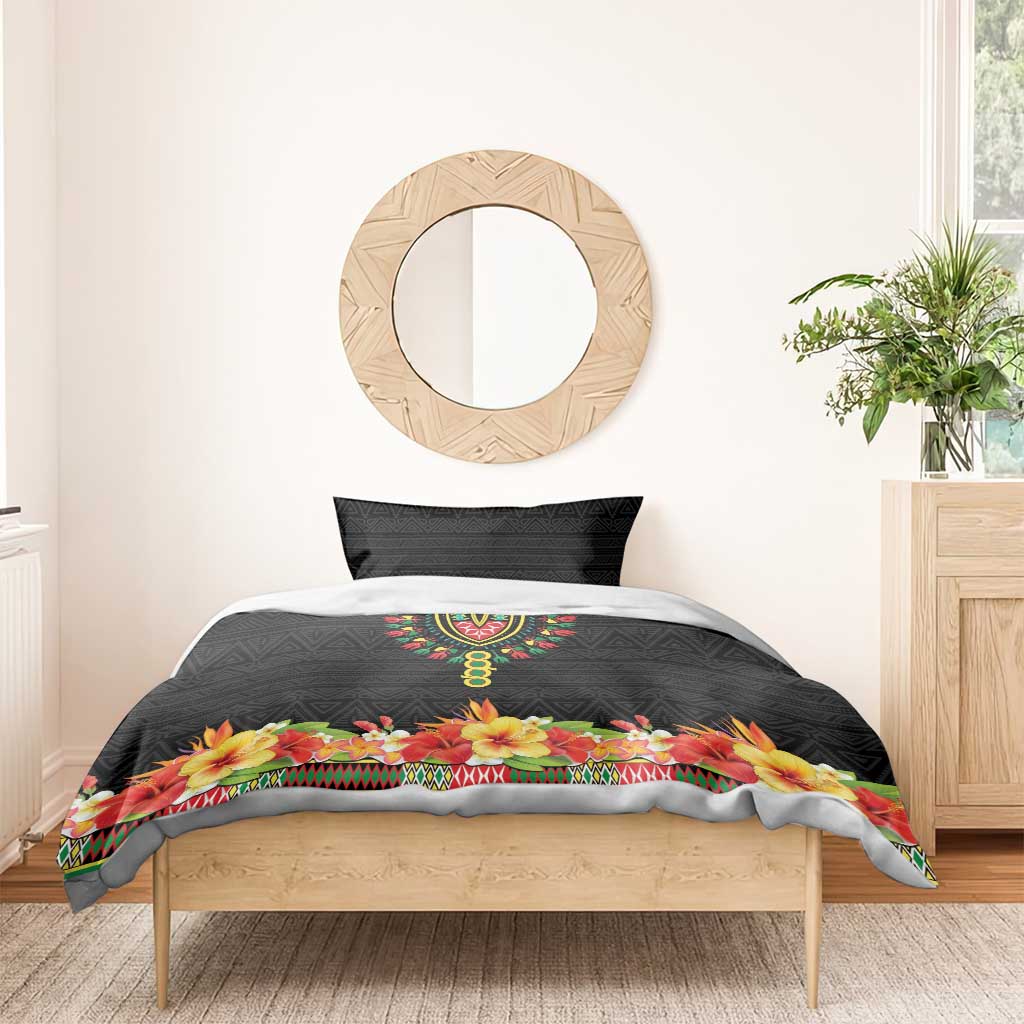 Personalized Afro Hibiscus Tropical Bedding Set Dashiki African Pattern - African Pride