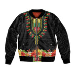 Personalized Afro Hibiscus Tropical Bomber Jacket Dashiki African Pattern - African Pride