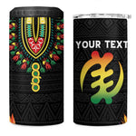 Personalized Afro Hibiscus Tropical 4 in 1 Can Cooler Tumbler Dashiki African Pattern - African Pride