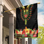 Personalized Afro Hibiscus Tropical Garden Flag Dashiki African Pattern - African Pride