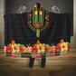 Personalized Afro Hibiscus Tropical Hooded Blanket Dashiki African Pattern - African Pride