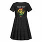 Personalized Afro Hibiscus Tropical Kid Short Sleeve Dress Dashiki African Pattern - African Pride