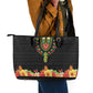 Personalized Afro Hibiscus Tropical Leather Tote Bag Dashiki African Pattern - African Pride