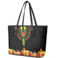 Personalized Afro Hibiscus Tropical Leather Tote Bag Dashiki African Pattern - African Pride