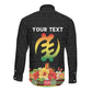 Personalized Afro Hibiscus Tropical Long Sleeve Button Shirt Dashiki African Pattern - African Pride