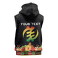 Personalized Afro Hibiscus Tropical Sleeveless Hoodie Dashiki African Pattern - African Pride